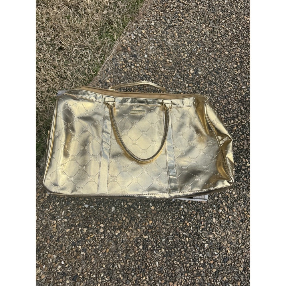 BCBG MAX AZRIA Metallic Gold Overnight Weekender Gym Carry-on Tote